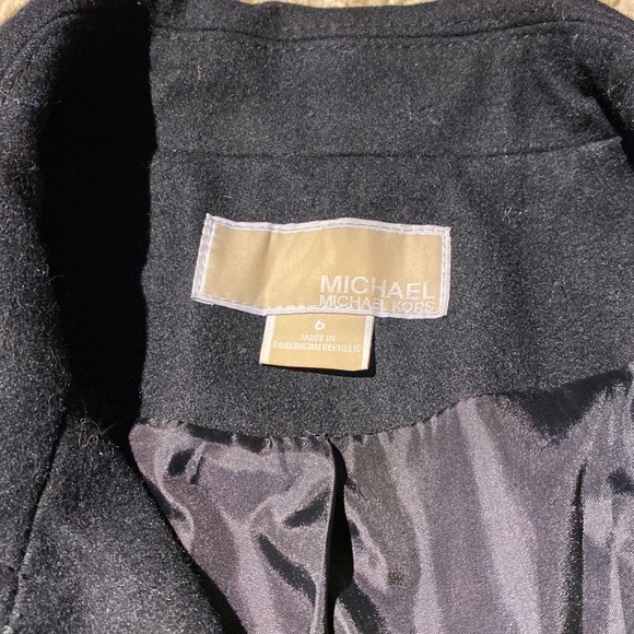 Black Michael Kors Wool Blend Coat - Picture 4 of 14